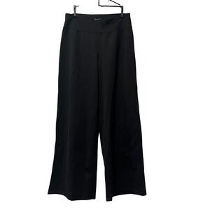 Eileen Fisher Washable Flex Ponte Wide-Leg Pants Black Tencel Pull On Minimalist